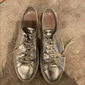 Common Projects silver metallic sneakers